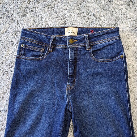 Sezane Blue Jeans Perfect Slim 7/8 Dark Blue Skinny Size 29 - Picture 7 of 13